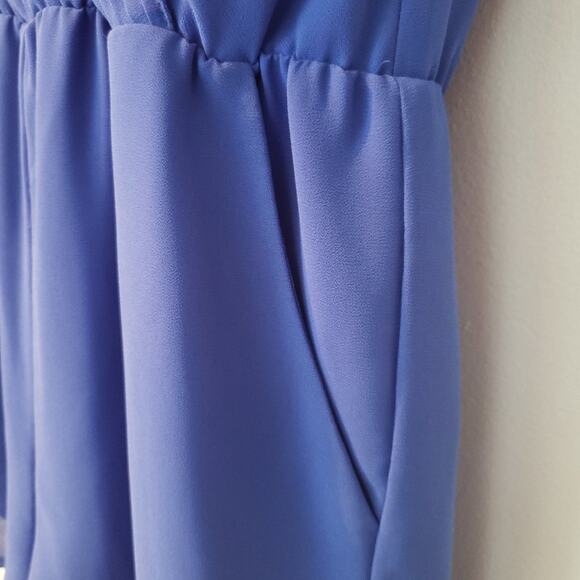 Decker Women's Royal Blue Sheer V-Neck Romper Small - Picture 6 of 8